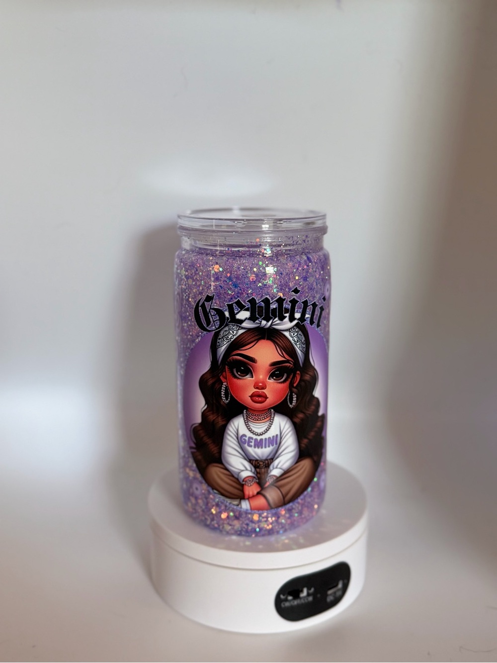 Gemini Glitter Tumbler - Purple Sparkle